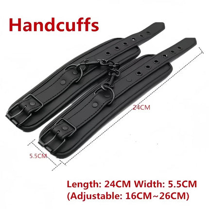 Bondage Toys BDSM Sex Restrsaints Erotic Adults Toys Handcuffs Ankle Cuffs Collar Sex Toy Adults Games Sex Leather Ferminino Kit