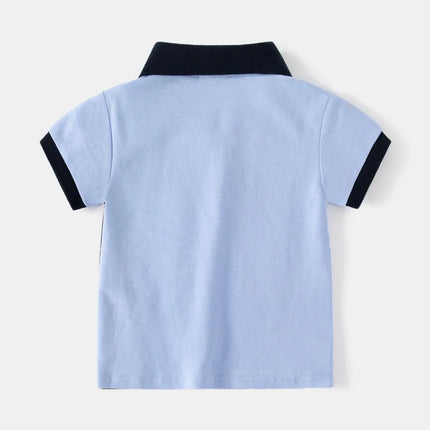 Baby Boy Toddler Polo Shirts for Children's Clothing Boys Clothes Cute Korean Polos Striped White Blue Summer Tops Kids T Shirt