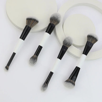 ★★★Double-ended Foundation Brush,Loose Powder, Blush Brush,Highlighter Brush,Beauty Tool,Contour Brush