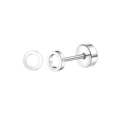 2PCS/Set Stainless Steel Heart Moon Earbone Stud Screw Ball Stud Earrings for Women Fashion Ear Tragus Cartilage Body Piercing