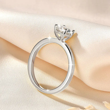IOGOU Solitaire 1.0CT 6.5MM D Moissanite Diamond Rings 14K Gold Filled Classic Wedding Engagement Promise Ring for Women Jewelry