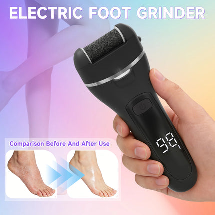 Professional Electric Callus Remover Pedicure Machine Rechargeable Foot File Grinder with 3 Scrubbing Heads for Dead Skin Remova