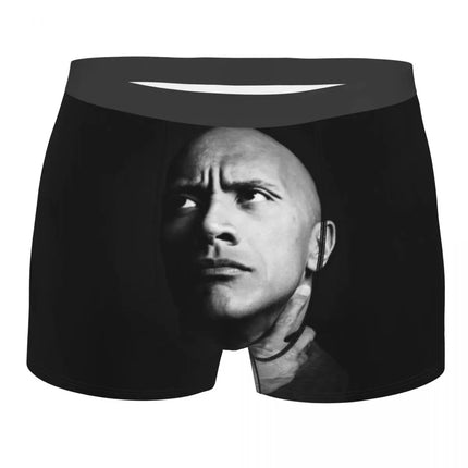 Custom Male Cool The Rock Dwayne Meme Underwear American Actor Johnson Boxer Briefs Stretch Shorts Panties Underpants