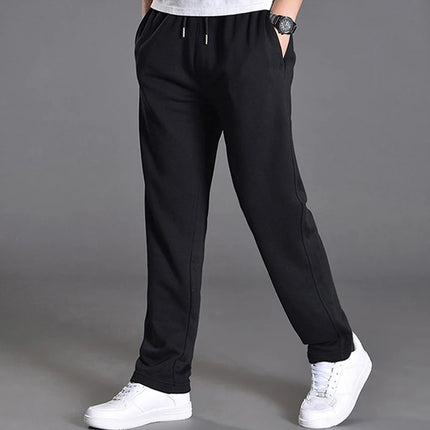 Men's Thin Wide Leg Sweatpants Joggers Oversize Straight Sports Tracksuit Pants Plus Size 5XL 6XL 7XL with Zipper Y1A1