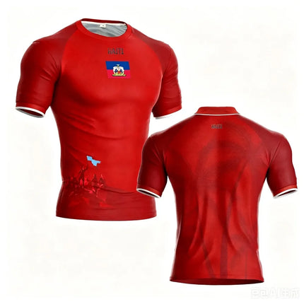 2026 New Haiti Football T-Shirt, Sports Casual Haitian Jersey, Flag Printed Short Sleeve for Men & Women, Ideal Gift