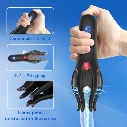 Masturbator for Men Glans Vibrating Tongue Licking Sex Oral Blowjob Lasting Delay Endurance Training Male Sex Toys for Men 18+