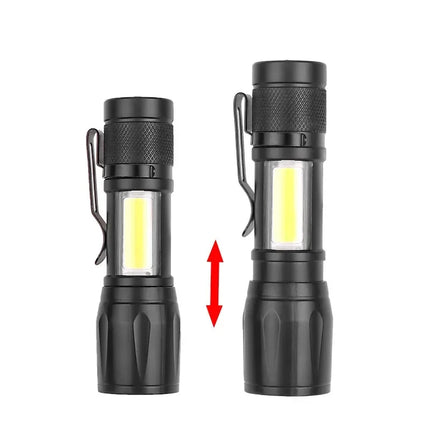 Powerful Mini LED Flashlight COB XPE Zoom Torch Built In Battery USB Rechargeable With Pen Clip Outdoor Camping Emergency Lamp
