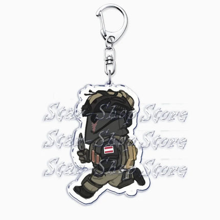 Hot Military Game Ghost Chibis Keychains for Accessories Cod Soldier Soap Simon Riley Keyring Jewelry Fans Friends Gaming Gifts