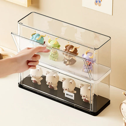 Stackable Storage Box Figurine Dustproof PET Plastic Display Rack Doll And Plush Toy Display Box