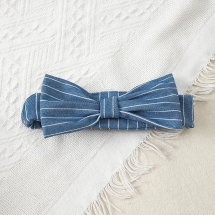Newborn Children Baby girl Jumpsuit Blue Suspender Bow Stripe Summer Jumpsuit 0-18 Months Baby Girl Crawling Suit Baby Clothes