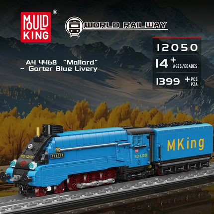 Mould King 12050 Technical Train Toys The Garter Blue Livery Building Block Assembly Locomotive Brick Set Kids Christmas Gift