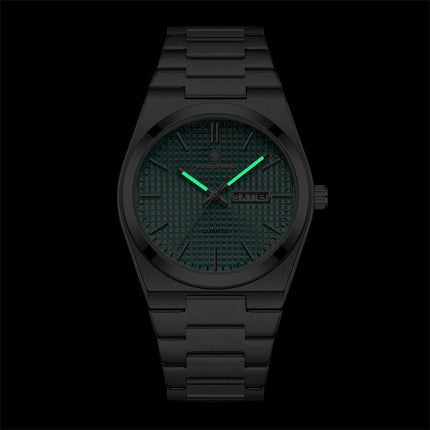 PAAZOMU Luxury Men Wristwatch Waterpro Of Luminous Date Week Watch For Man Stainless Steel Men's Watches Quartz Male Clock Sport