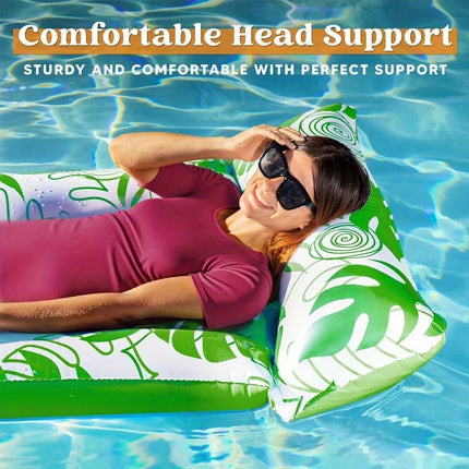 JOYFY 2Pack Adults Inflatable Pool Floats Mat with Headrest Sun Tanning Raft Lake Beach Swimming Pool Party Balloons Toys