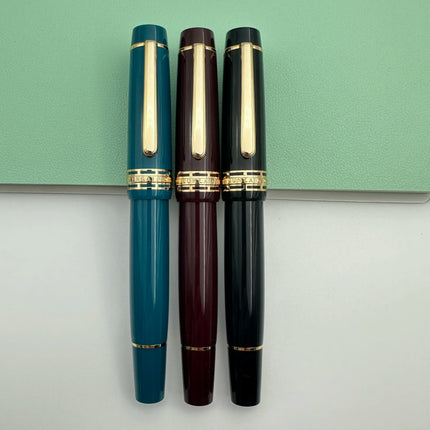 Wingsung/Junlai 630 Resin Fountain Pen NO.8 Iraurita Fine Nib Brief Piston Gold Clip Business Writing school Stationery Gifts