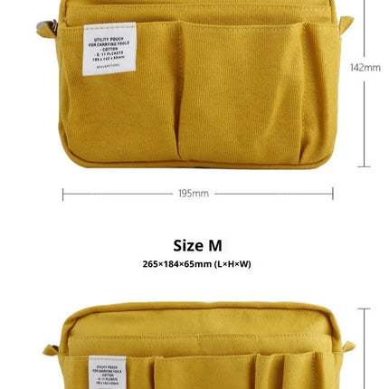 Large Capacity Canvas Storage Bag Simple Design For High School Students Multi-Layer Pencil Case And Bag For Boys And Girls