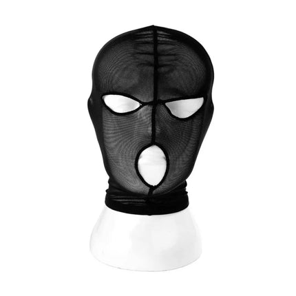 Gothic Lace Hood with Detachable Veil Sensory Control Mask for Women Weave Black Bondage Headwear SM Breathable Face Cover