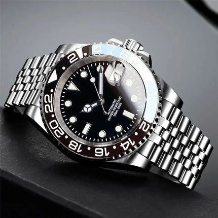 Miyota 8215 PT5000 Stainless Steel 40mm Dive Automatic Men Watch Sapphire Crystal Rotating Bezel Luminous Mechanical Wristwatch