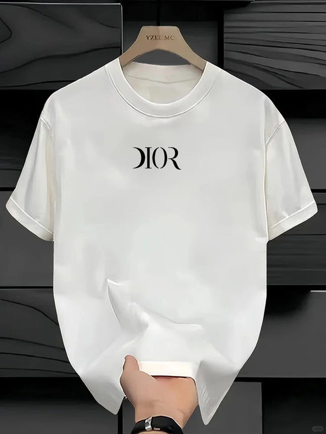 New Summer Luxury Brand T-shirt Pure Cotton Flat Print Large Size Round Neck Short Sleeve Men's and Women's Top T-shirt