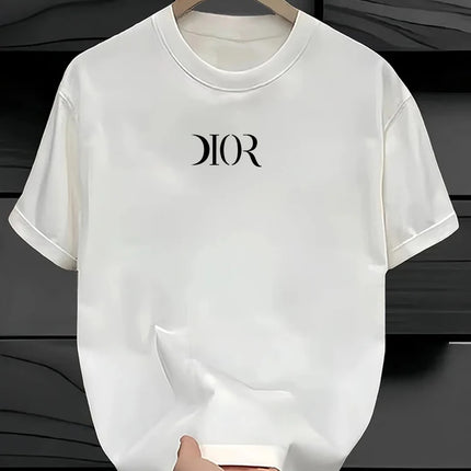 New Summe Luxury Brand T-shirt Pure Cotton Flat Print Large Size Round Neck Short Sleeve Men's and Women's Top T-shirt