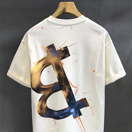 Supzoom New Arrival Summer High Street Splash Ink Printing Neutral O-neck Casual Heavy Texture Cotton Ins Loose Men T shirt
