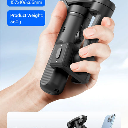 M02 New 3-Axis Handheld Gimbal Stabilizer for Smartphone with Wireless Remote for iPhone Android Phone Face Tracking Tiktok Vlog