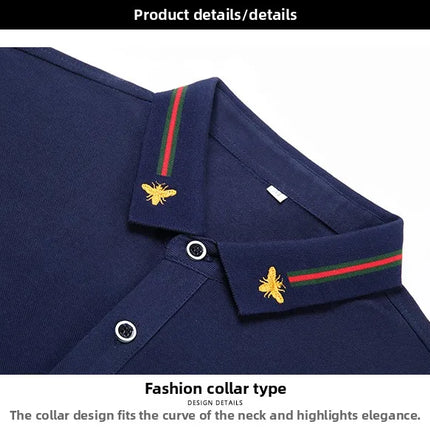 Brand Design Quality Men's Polo Shirt Lapel Bee Embroidered Short Sleeve New Summer T-Shirt Business Classic Fashion Trend Menswear