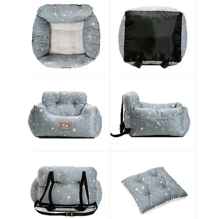 Dog Car Seat with Safety Belt Four Season Universal Pet Ooster Nest Cushion Washable Dogs Cats Sofa Bedding Travel Mattress