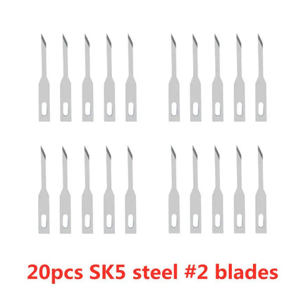 20pcs Wood Carving Blades Cutter Knifes Craft Carve Tool Sculpture Utility Engrave Metal Woodcarve PCB Repair DIY Blade