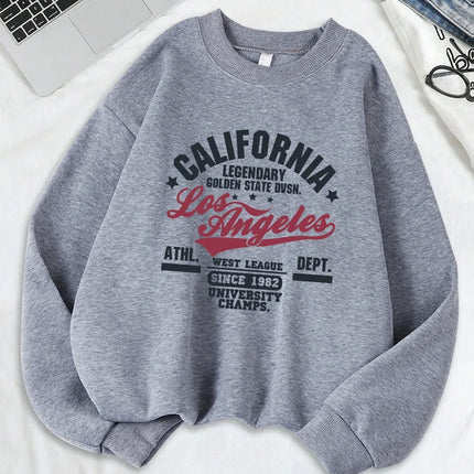 California Oakland Athletic Prints Sweatshirts Women Comfortable Hoodie Warm Crewneck Tops Winter Sporty Clothes