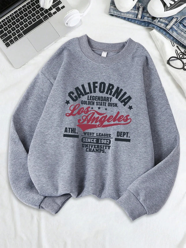 California Oakland Athletic Prints Sweatshirts Women Comfortable Hoodie Warm Crewneck Tops Winter Sporty Clothes