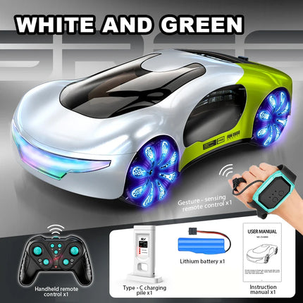 Children's gesture-sensing remote control car toys, new energy charging car four-wheel drive racing car toys, children
