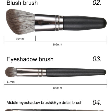5-Piece Mini Natural Bristle Makeup Brush Set, Travel-Friendly Eyeshadow/Foundation/Blush/Concealer & Lip Brushes Portable Tools