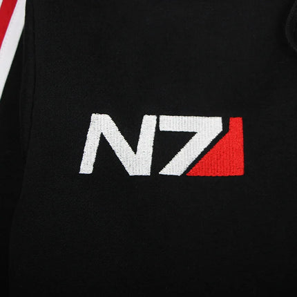 Game Mass Effect N7 Hoodie Unisex Sweatshirt Jacket Embroidered Zipper Hoodies Men Women Coat N7 Tshirt Streetwear