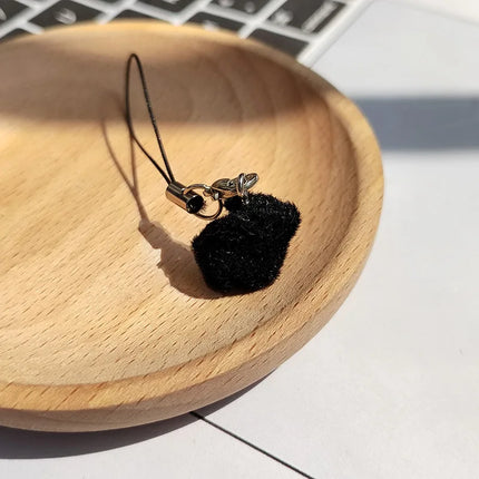Flocking Animal Dog Cat Pendant Cute Keychain Keyring Bag Earphone Car Keychain Decor Keychains Accessories Phone Chain Lanyard
