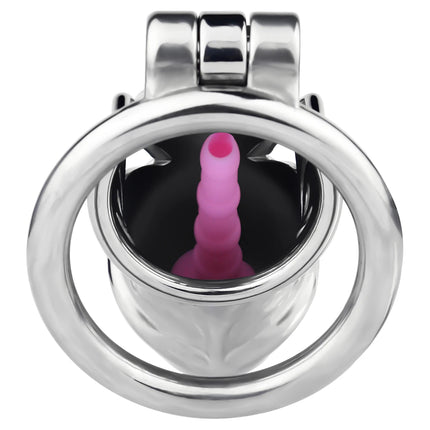 LEZEE Male Chastity Cage Chastity Belt With Peeing Hole Silicone Imitation Clitoris Plug Penis Cages Urethral Lock Sex Toys
