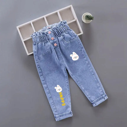 Girls' Pants Kids' Clothes Children's Jeans Cowboy Denim Pants Spring Autumn Fashion Clothing Streetwear Casual Harajuku