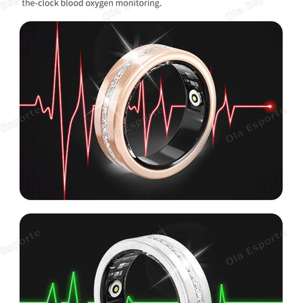 2026 New Smart Ring Lady Heart Rate Sleep Health Monitor Menstrual cycle detection IP68 Waterproof Fashion Sport Rings Women Men