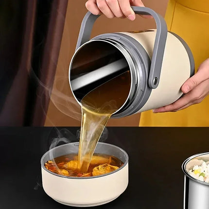 220V USB Rechargeable Heated Warm Lunch Box Stainless Steel Food Warmer Container Constant 65℃ Thermal Office Bento Lunch Box