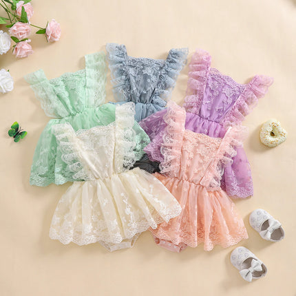 Summer Newborn Baby Girls Tutu Rompers Lace Skirts Infant Party Sleeveless Jumpsuits Clothes KIds Bodysuits Dress Clothes