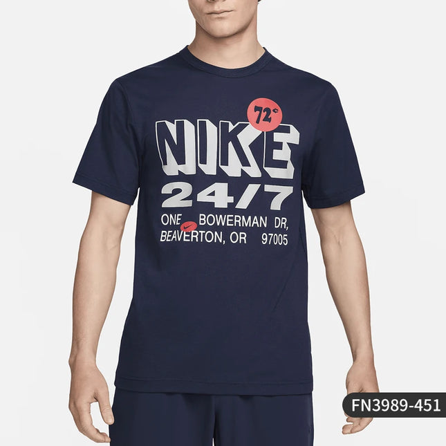 Nike Official 2024 New Men's Sport Sun Protection Round Neck Short Sleeve T-Shirt FN3989-451