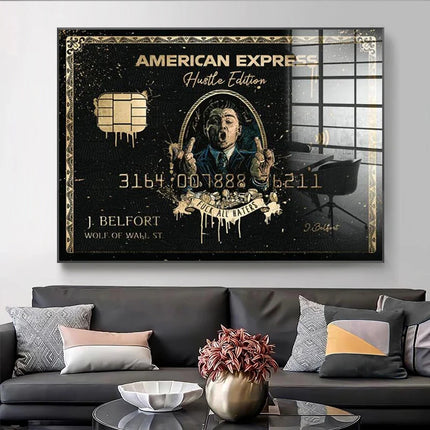 American Express Wall Street Wolf Classic Graffiti Movie Poster Canvas Print Financial Tycoon Picture Home Wall Decoration