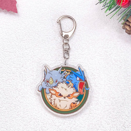 Pokémon Pikachu Gengar Bulbasaur Squirtle Car Keychain Accessories Acrylic Charms Pendant For Bag Key Holder Backpack Decoration