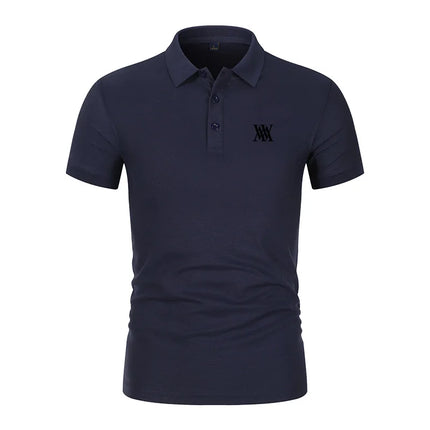 Men's anti-pilling polo shirt with flip collar, casual business fashion, slim fit polo shirt, new for summer 2026