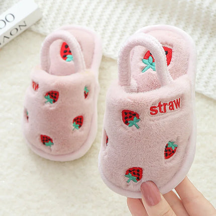 Child Slippers Cotton Baby Boy Warmth Winter Indoor Children Non-slip Girl Cute Cartoon Fluffy Shoes Mother Kids Slipper