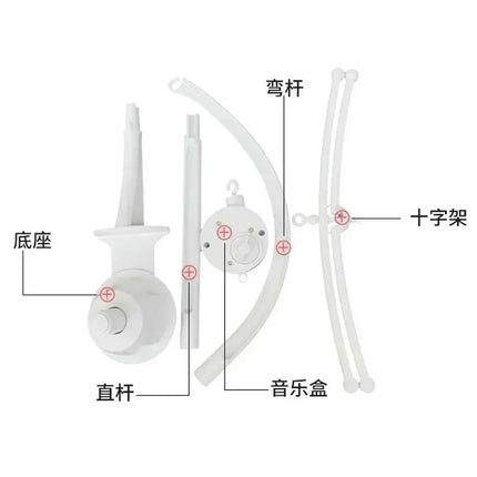 Baby Crib Bell Animal Music Box Black and White Bed Toy Rattles Baby Toys 0-12 Months Infant Clockwork Toy Mobile Newborn Toys