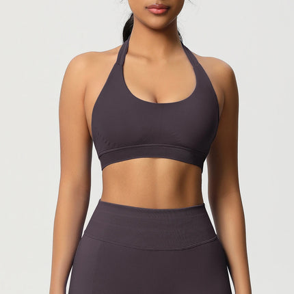 Women Sports Bra Seamless Halter Clothes Push-up Vest Brassiere Gym Top Backless Fitness Yoga Workout Running Underwear