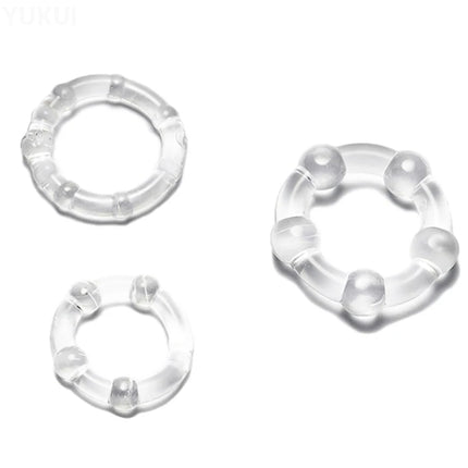 Set of 3PCS Silicone Durable Cock Rings Bead Penis Ring Male Delay Ejaculation Lasting Erection Ring Sex Toys For Men Adults