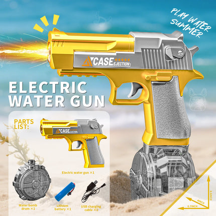 Manual & Electric Water Gun for Kids & Adults, With Lights & Rechargeable Water Blaster for Summer Pool Beach Outdoor Squirt Gun