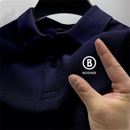 New men's business casual short-sleeved pure-color POLO shirt, fashionable and breathable, comfortable summer all-match top
