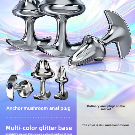 New Mushroom Anal Plug 33/48/58mm Metal Butt Plug Sphincter Training Anal Dilator Prostate Massager Sex Toys